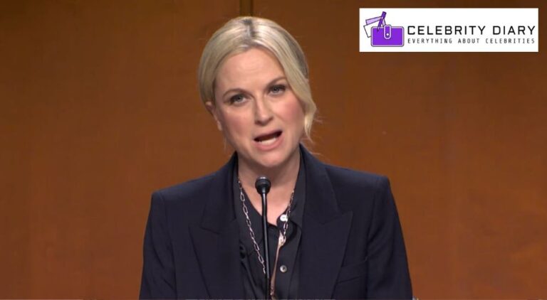 Amy Poehler performing as Pam Bondi on SNL stage.