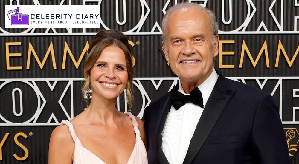 Kelsey Grammer Becomes a Dad of 8 at 70 Wife Kayte Welcomes Baby Boy Christopher-Celebrity Diary Kelsey Grammer smiling with wife Kayte after welcoming baby son Christopher.