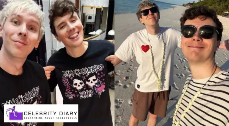 Dan Howell and Phil Lester smiling together, confirming their relationship to fans.