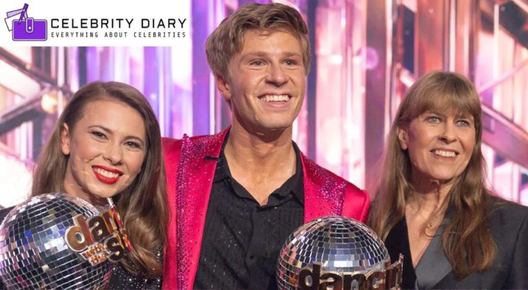Robert Irwin celebrates winning Dancing With the Stars Season 34 while Bindi Irwin reacts.
